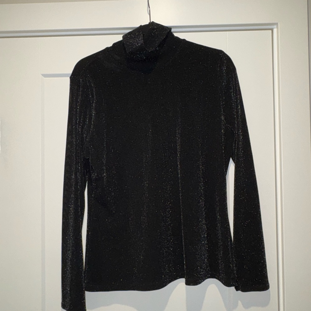Mock Neck Long Sleeve Mesh Shimmery Top ✨🪩🖤